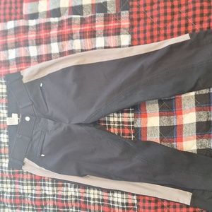 NWOT Nice Dover black / gray full seat clarino faux suede breeches 30 .